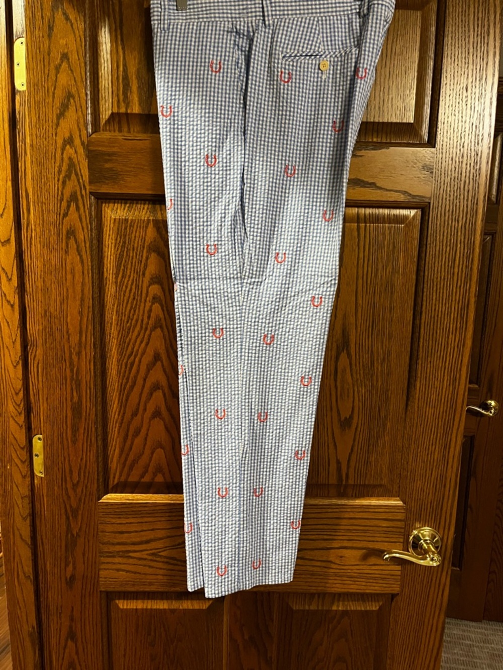 Kentucky Derby Collection Vineyard Vines Seersucker Horseshoe Men’s size 36x32
